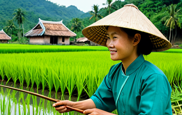 조직에서의 지식 활용 촉진 방안 - **A modern Vietnamese businesswoman in a stylish *áo dài* (traditional long tunic) with elegant trou...