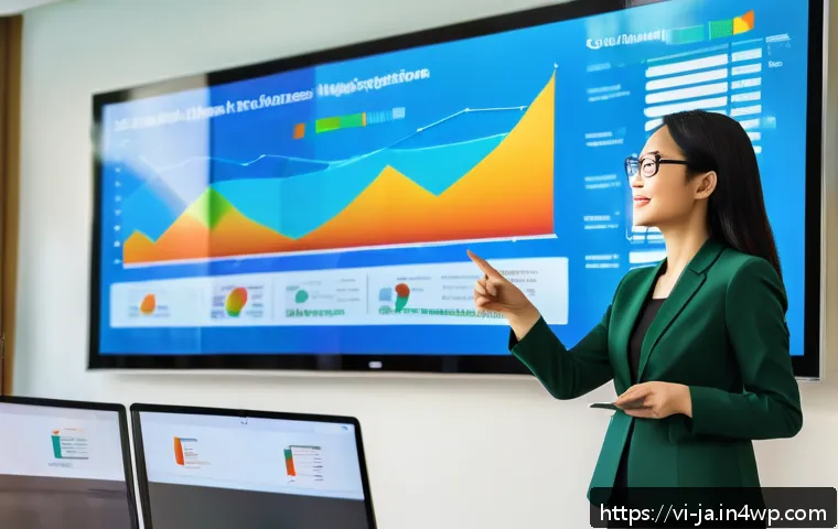 지식 활용 실천 프로젝트의 성과 공유 방법 - A professional Vietnamese businesswoman presenting a project report in a modern conference room, wea...